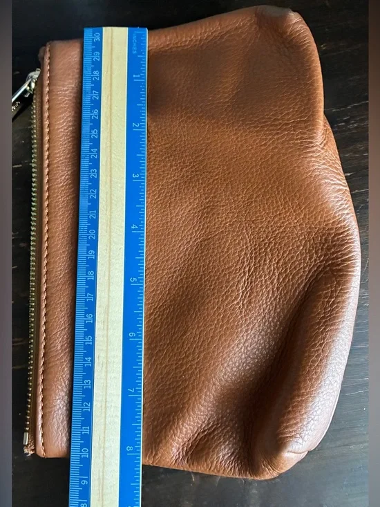 MICHAEL Michael Kors Cognac Pebbled Leather Cosmetic Pouch with Gold Hardware - Picture 8 of 8